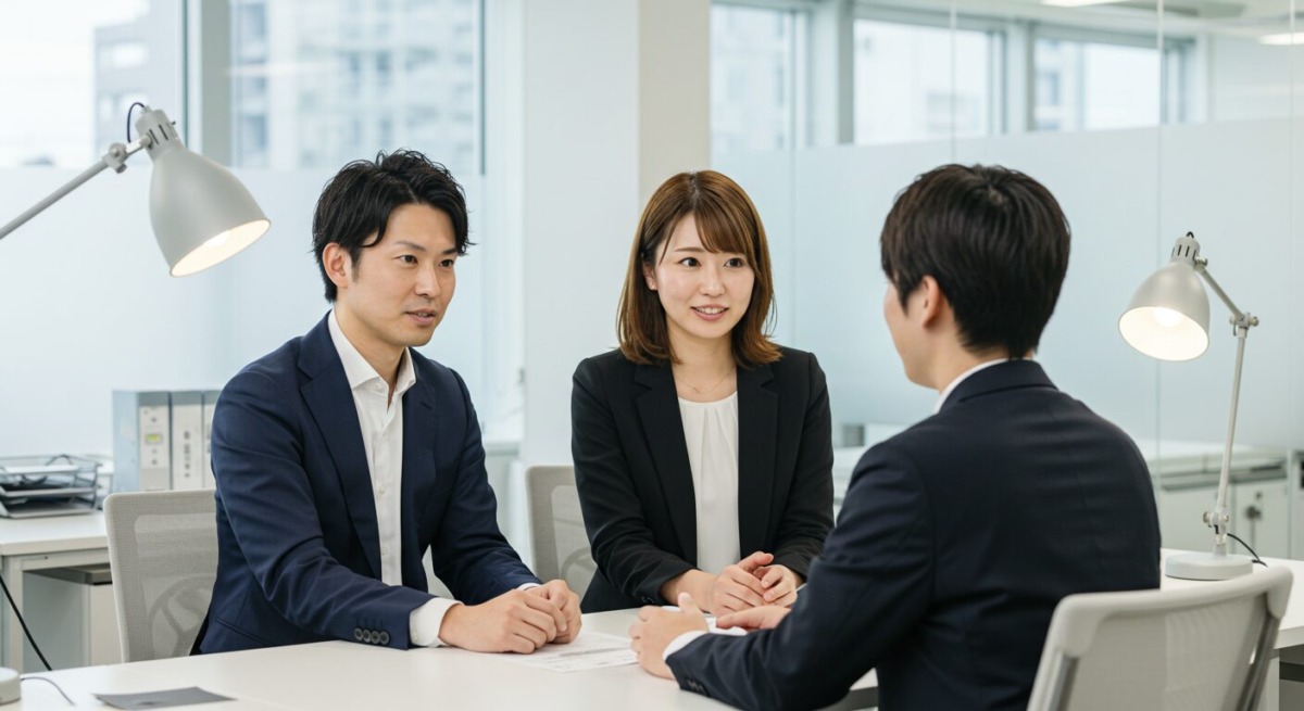 ユーザー調査中の男女